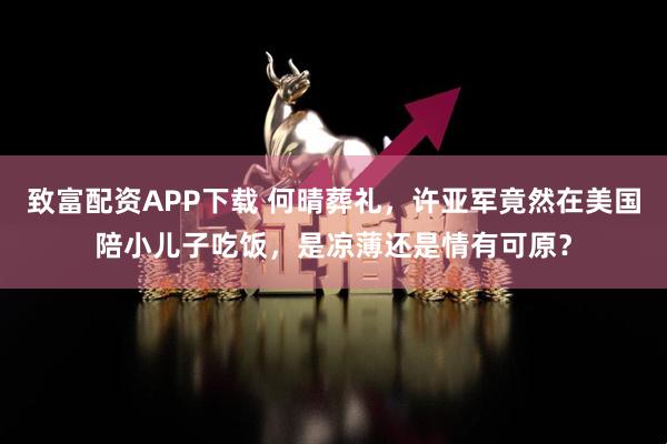 致富配资APP下载 何晴葬礼，许亚军竟然在美国陪小儿子吃饭，是凉薄还是情有可原？